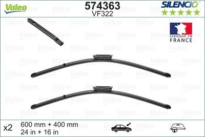 Palheta do Limpador de para-brisas SILENCIO FLAT BLADE SET